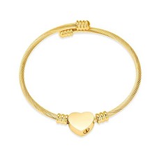 Cremation Bracelet for Ashes Memorial Jewelry Stainless Steel Heart A-Golden