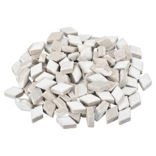 200g Ceramic Mosaic Tiles for Crafts Bulk Rhombic White Ceramic Tiles