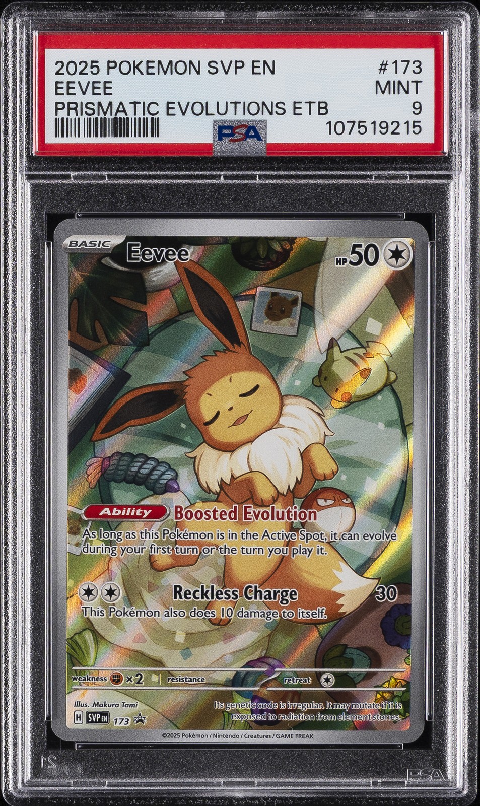 2025 POKEMON SVP PRISMATIC EVOLUTIONS ETB BLACK STAR PROMO #173 EEVEE PSA 9