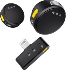 Wireless Lavalier Microphone for iPhone iPad Android with Noise Cancellation