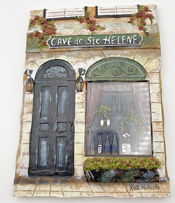 Kate McRostie Wall Art Plaque ''Cave de Ste Helene'' 3D Resin 4.5'' x 6''