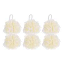 6Pcs Bath Sponges for Shower, 50G Body Scrubber for Daily Body Wash, Beige