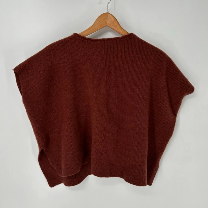 Vince Sweater Womens Large Brown Wool Poncho Pullover
