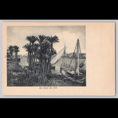Postcard Au bord du Nil Egypt Boats & Ships Seascape