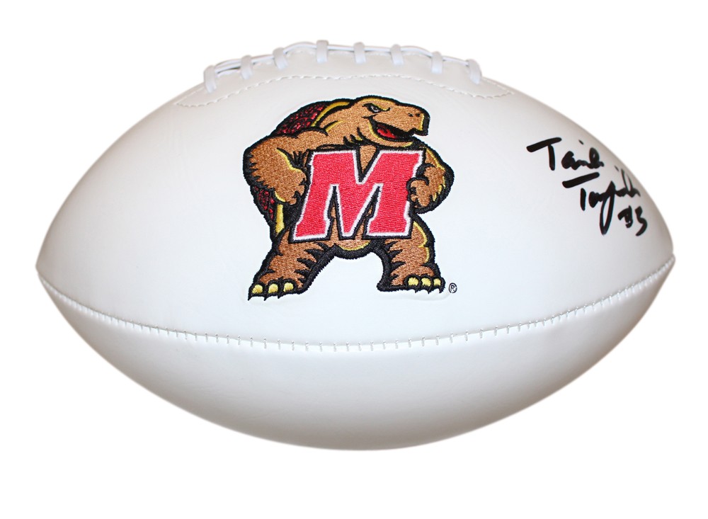 Tagovailoa Autographed Signed Maryland Terrapins Taulia Logo Football Beckett 37718 
