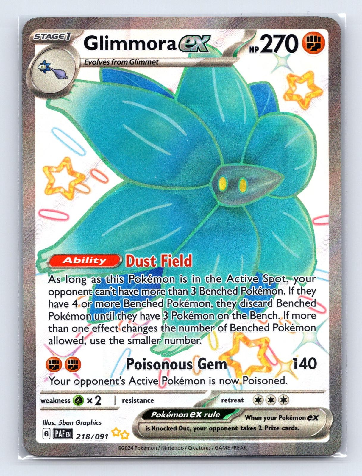 Glimmora ex 218/091 Paldean Fates Pokemon Holo NM