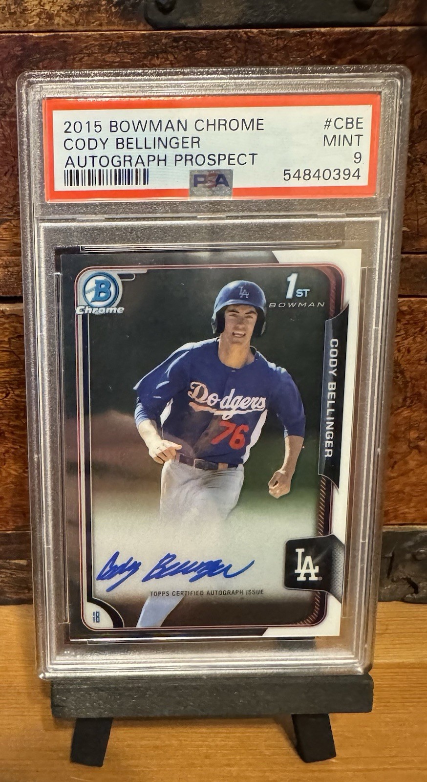 2015 Cody Bellinger 1st Bowman Chrome Auto Prospect PSA 9 Yankees Dodgers #CBE