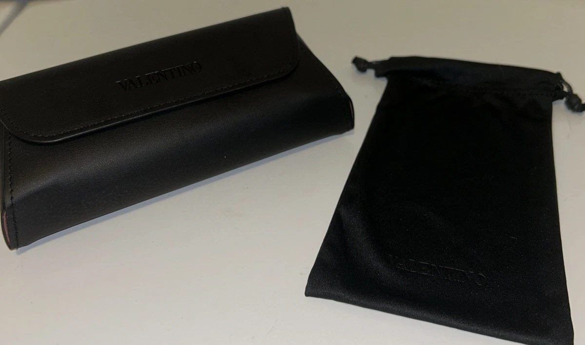 Valentino Les Lunettes Black Leather Eyeglass Case Gold Hardware Made in Italy Valentino Sunglasses/glasses Case Orginal Case **BRAND NEW  main image 4