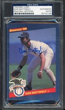 1986 Donruss All-Stars Jumbo Signed Baseball #50 Don Mattingly Auto PSA DNA