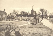 HERTFORDSHIRE. Westmill. By Irene Hawkins 1946 old vintage print picture