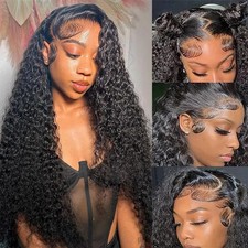13x6 Deep Wave Lace Front Wigs Human Hair HD Transparent Lace Front Wigs Huma...