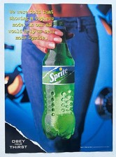 SPRITE - OBEY YOUR THIRST 1990s Full page UK magazine ad  print ad