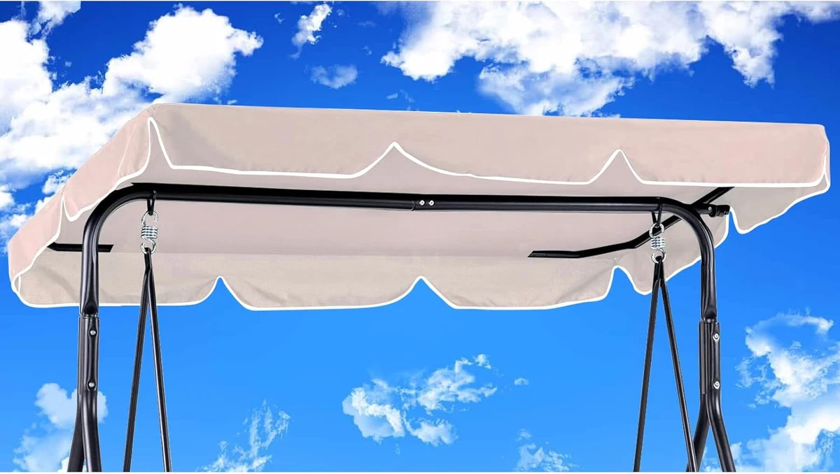 Outsunny Tetto Di Ricambio Per Dondolo Da Giardino In Poliestere Con Protezione Uv50 192x144cm Grigio Scuro~1eegpnc7j6001