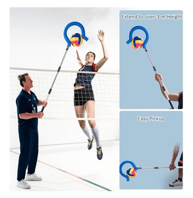 Volleyball Spike Trainer Adjustable Height Real Ball Feel Hitting Equipment