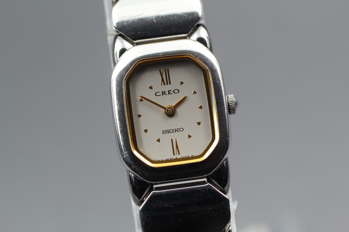Vintage 1988 N MINT Seiko Creo 4N20-5020 SWZG003 Rectangle Qz