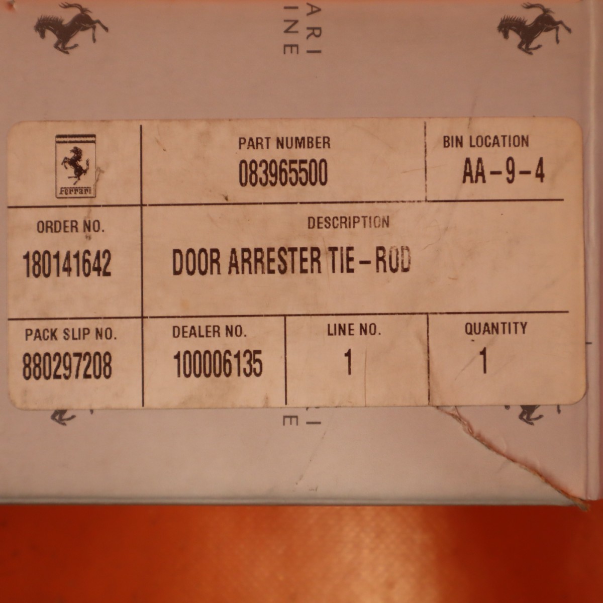 Ferrari 812 2018-2024 Door check strap P/N 83965500