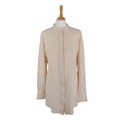 Joseph Gr. UK 16 FR 44 steinbeige 100% Seide Longline transparent Carla Bluse Gürtel