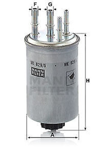 Mann-Filter WK 829/5 Kraftstofffilter FüR Jaguar 148 Mm 80 Mm-image