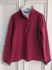 LIGHTHOUSE Haven Funnel Neck Sweatshirt Cotton-rich Jersey Maroon UK 10 New