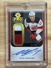 2019-20 Upper Deck Ultimate Collection Pro Threads Auto Patch Nico Hischier Auto