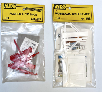 Lot MKD HO Pompes à Essence & Panneaux - Réf. 493 & 498 - Sachet Neuf Vintage (1985)