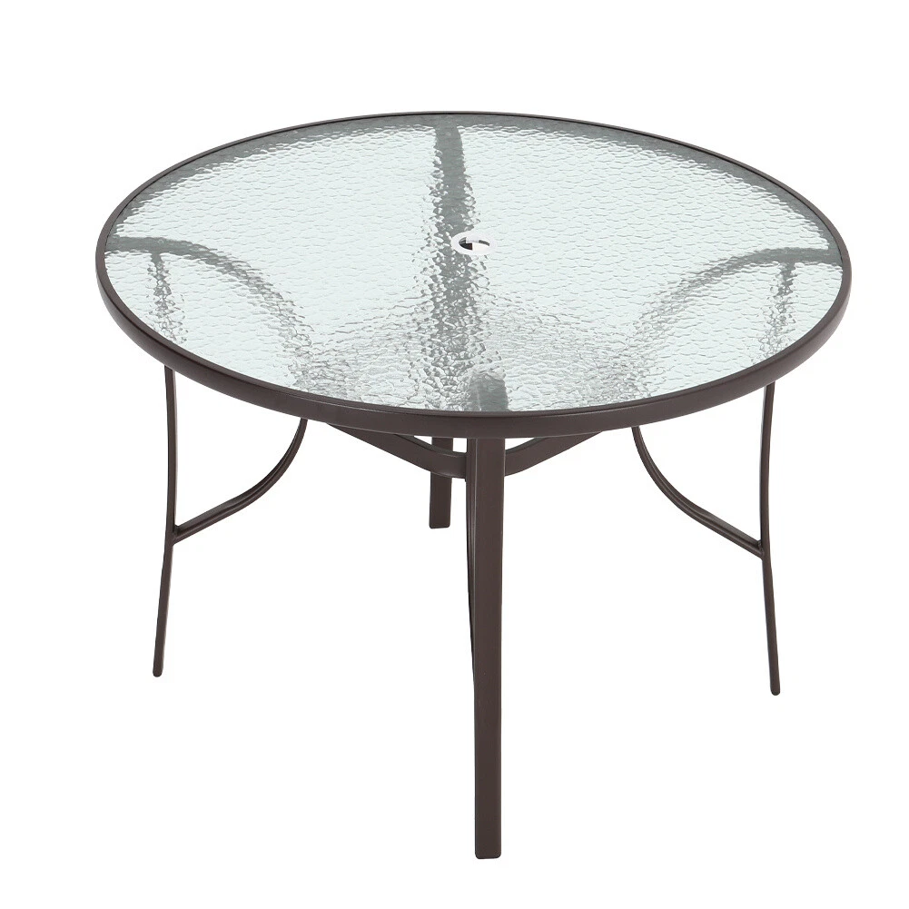 42 inch round glass top patio table deals