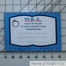 BonEful Fabric Cotton Quilt American Applique Block Military Army Square 1 SCRAP