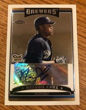 2006 Topps Chrome #346 Nelson Cruz Autograph Rookie Milwaukee Brewers RC 