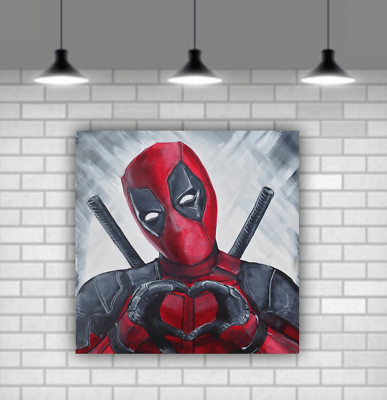 Deadpool Canvas Wandkunstdruck gerahmt hängfertig verschiedene Größen verfügbar