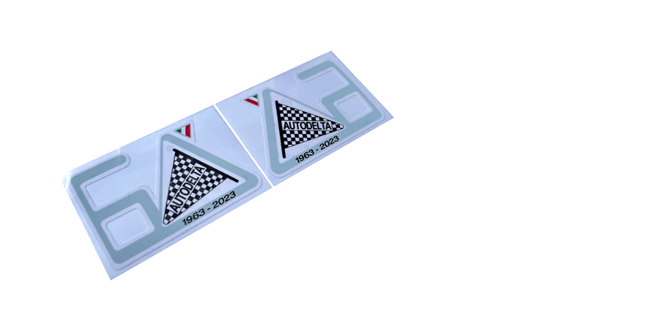 Set of 2 pcs For Alfa Romeo Autodelta 60th Anniversary Badge Decorative Sticker