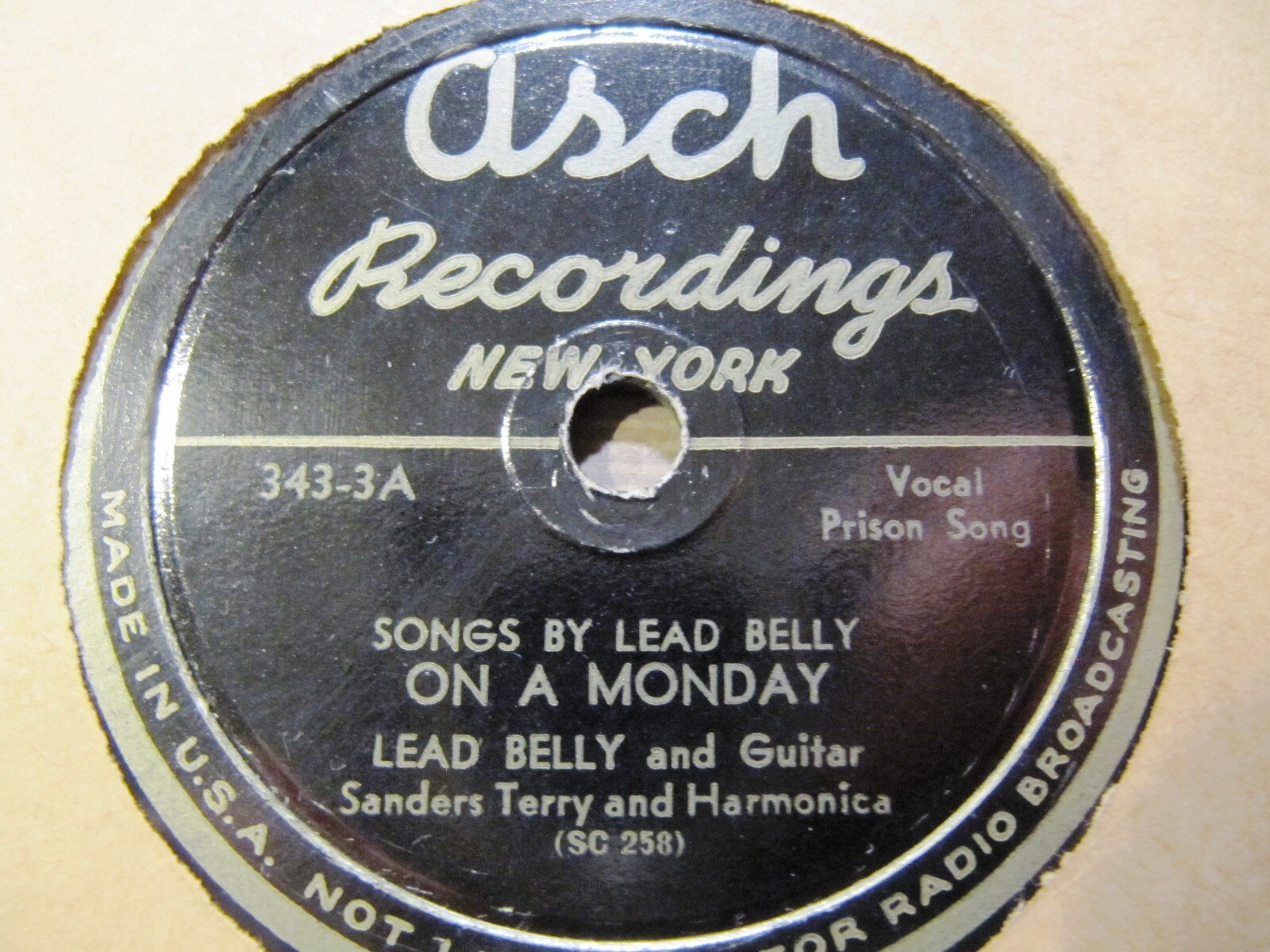 Songs by LEADBELLY Negro BLUES On A Monday/ John Henry SANDERS TERRY