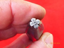 poincon matoir outil ancien d'orfevre bijoutier joaillier cuir B26 FLEUR