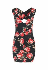 Sans Souci Size Juniors Medium CrissCross Back Bodycon Mini Dress Bust 34"