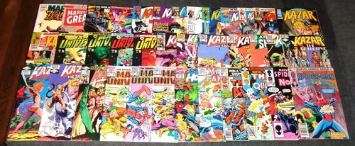 VINTAGE MARVEL COMICS comic book (LOT OF 37) SPIDER-MAN, KAZAR, THING + (F-25)