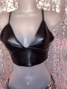 faux leather bralet