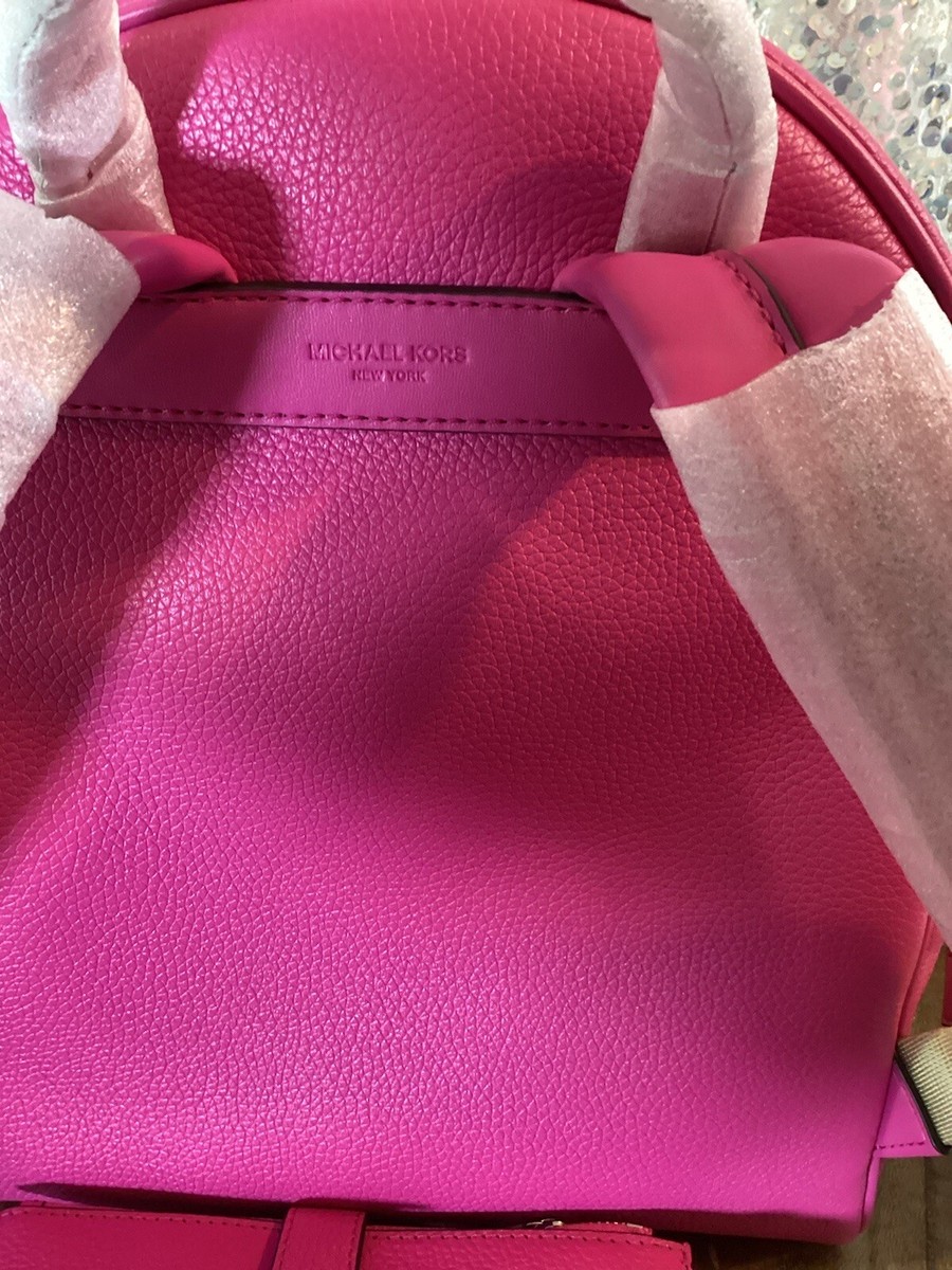 Michael Kors Bex Cerise Hot Pink Leather Backpack & Wristlet  display picture 3