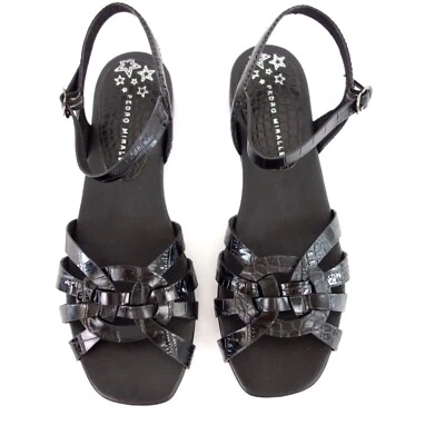 Sandalen Pedro Miralles Schwarz 37 Damen Sommer Schuhe Echt Leder Np 169 Neu - Bild 1 von 4