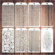 Stencils for Crafts Geometric Stencils, Leopard Brick Dot Layering Stencils M...