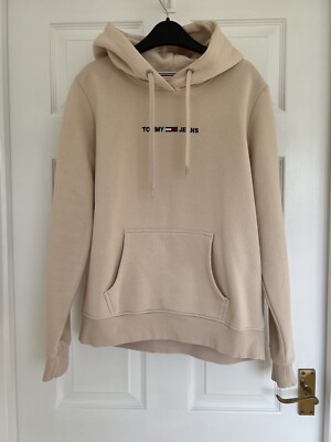 Tommy Jeans Hilfiger Women's Hoodie Beige Size Medium UK10