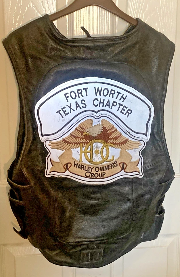 Chaleco Icon Regulador Blindado Cuero Negro Pequeño-Med Fort Worth Harley Owners Group Foto 3 de 4