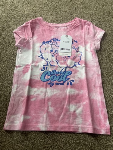 Next Girls Berry Cool Fruit Tye Dyed Pink T-shirt Age 5 Years