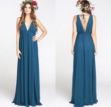 NWT $228 Show Me Your MuMu Womens Deep Jade Ava Maxi Chiffon Dress Size Medium
