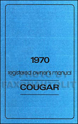 1970 Mercury Cougar Owners Manual 70 Owner Guide Book includes Cobra Jet and XR7 | eBay