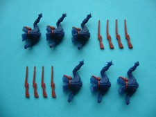 Timpo Figuren Einzelteile: 6 Oberteile Offizier Nordstaatler & 8 Gewehre Winche