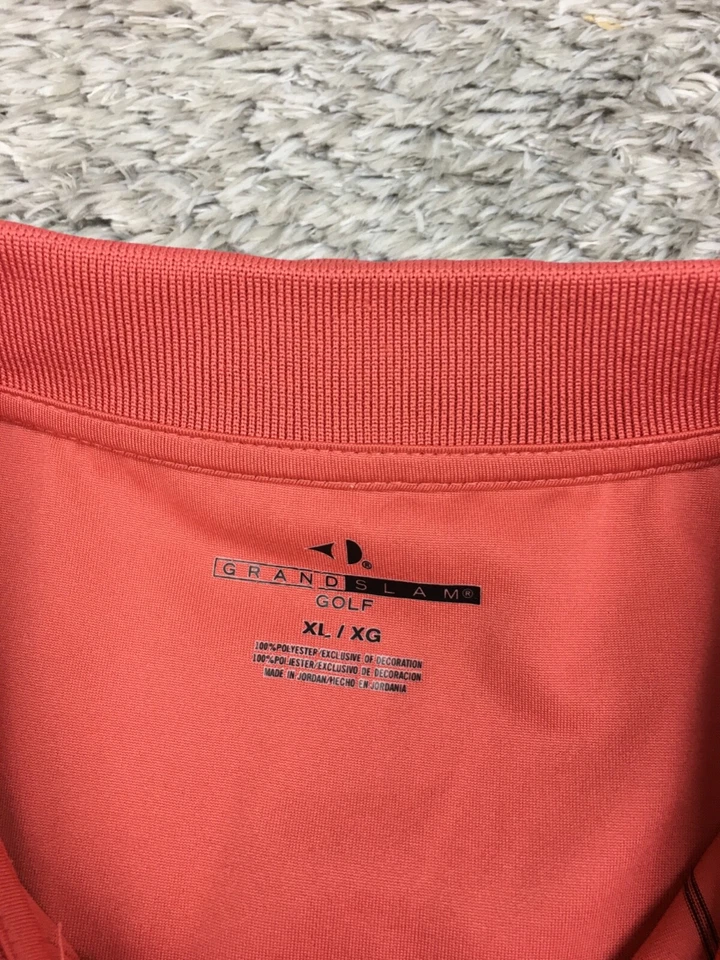 Grand Slam Golf Polo Shirt Men Size XL Short Sleeve Stretch Red / Pink Striped - Image 4 of 4