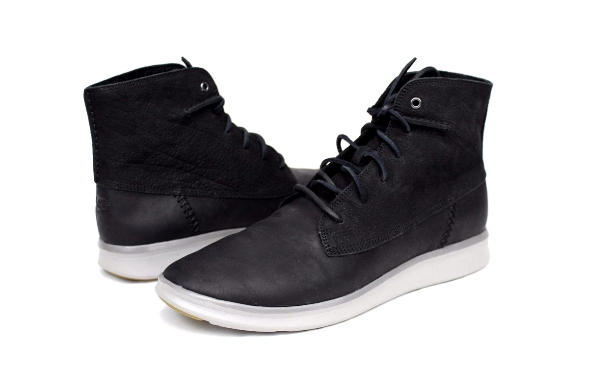 UGG LAMONT BLACK MENS LEATHER BOOTS SIZE 10.5 US