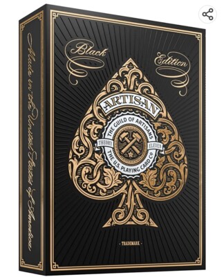 Artisan Black Deck Playing Cards Poker Size Theory 11 USPCC Limited Edition New