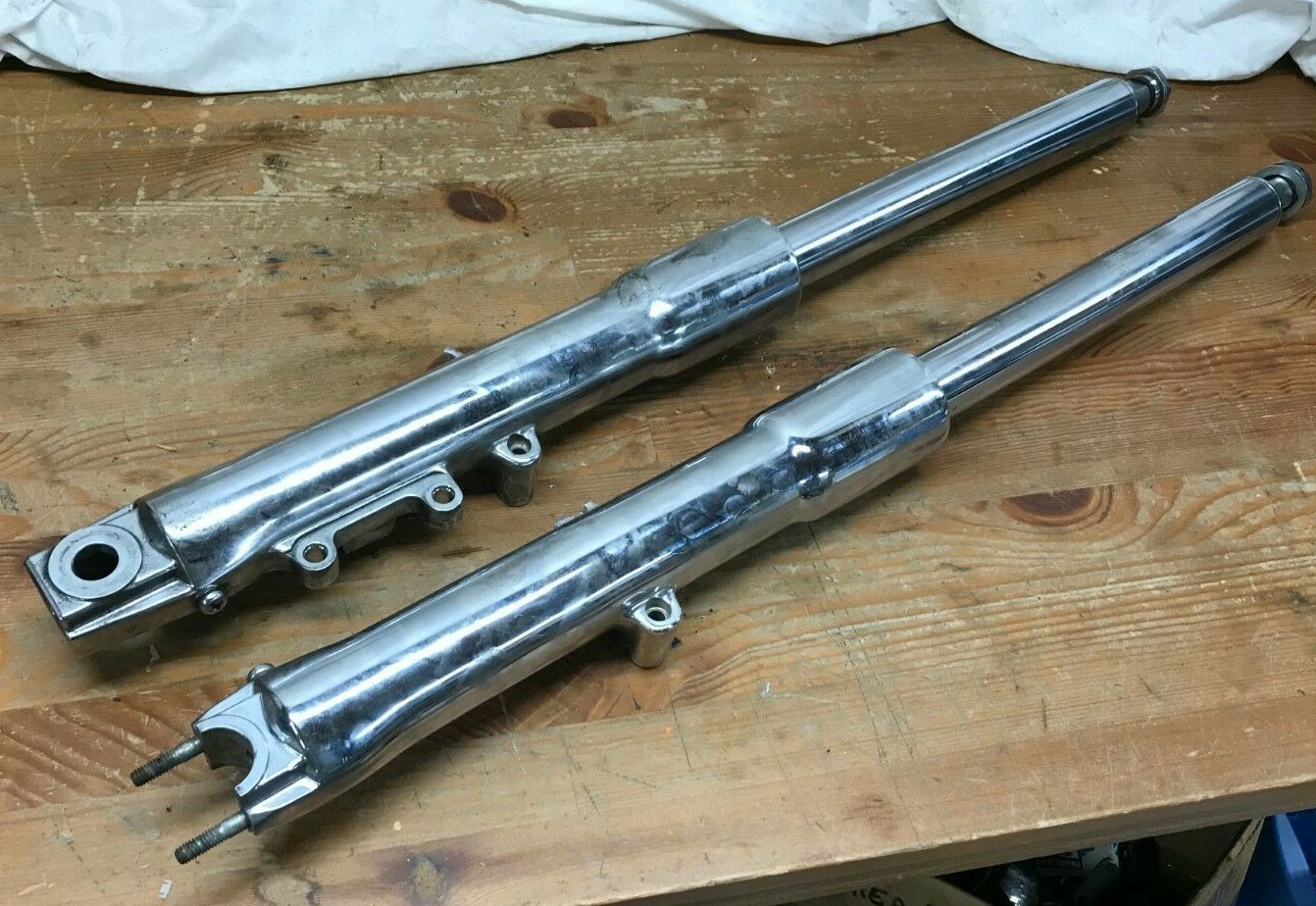 0710 Chrome Harley Fork Legs tubes & Sliders Heritage Fatboy Used