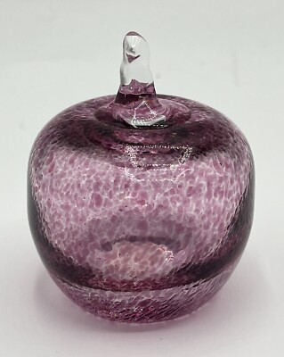 Vintage Art Glass Apple Paperweight Figurine - Jan-Stievens - Sweden - Handmade