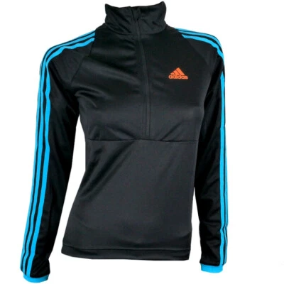 Adidas Damen Fahrrad Trikot langarm Winter Cycling Shirt türkis-blau schwarz S